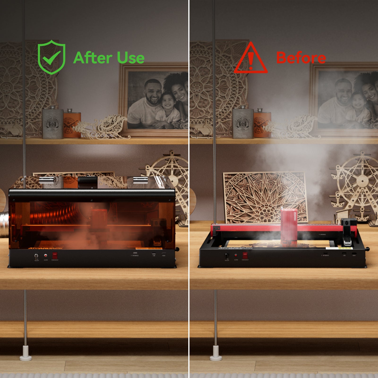 【Reacondicionado】 Grabador láser de marco unibody de 24 W de potencia ultraóptica A24