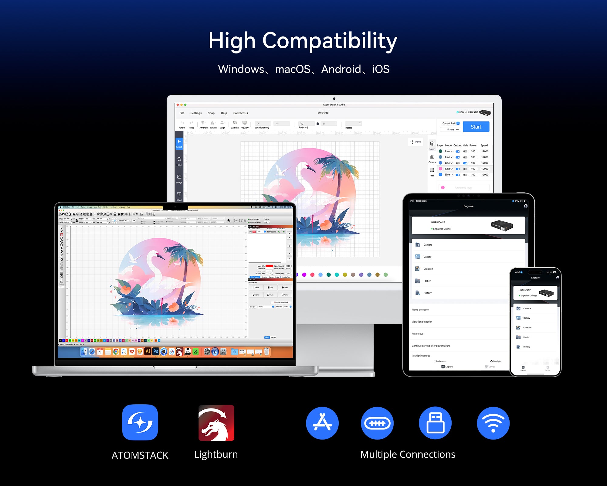 Grabador láser de diodo refrigerado por agua AtomStack Glacier 120W/90W