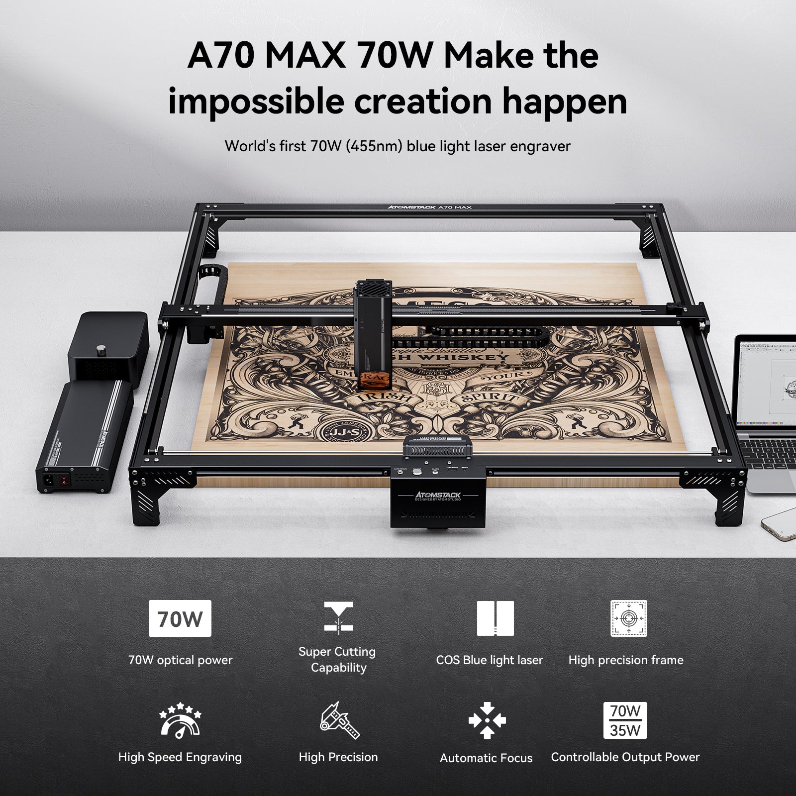 AtomStack A70 Max Laser Engraving and Cutting Machine