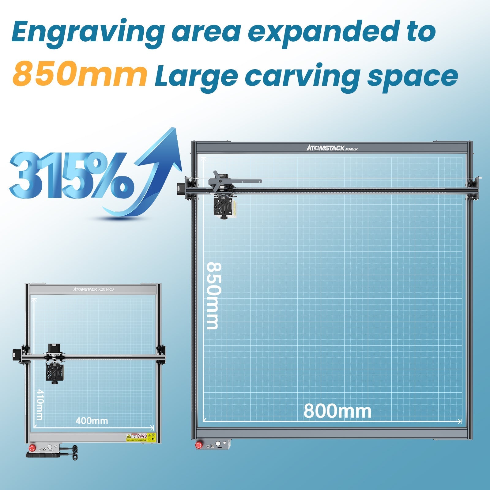 AtomStack E85 Expansion Kit: Enhance Your Laser Engraving Area to 850*800mm