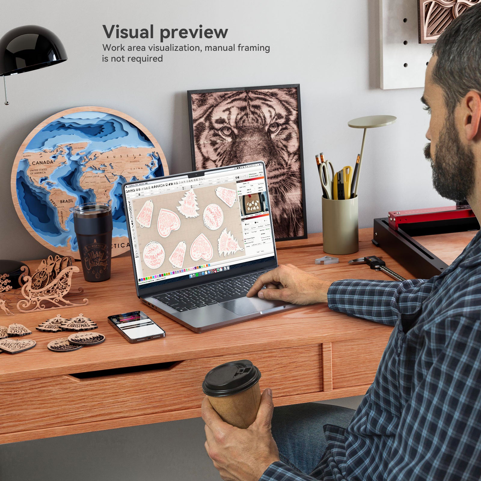 Caméra sans fil AtomStack AC2 pour machine de gravure et de découpe laser