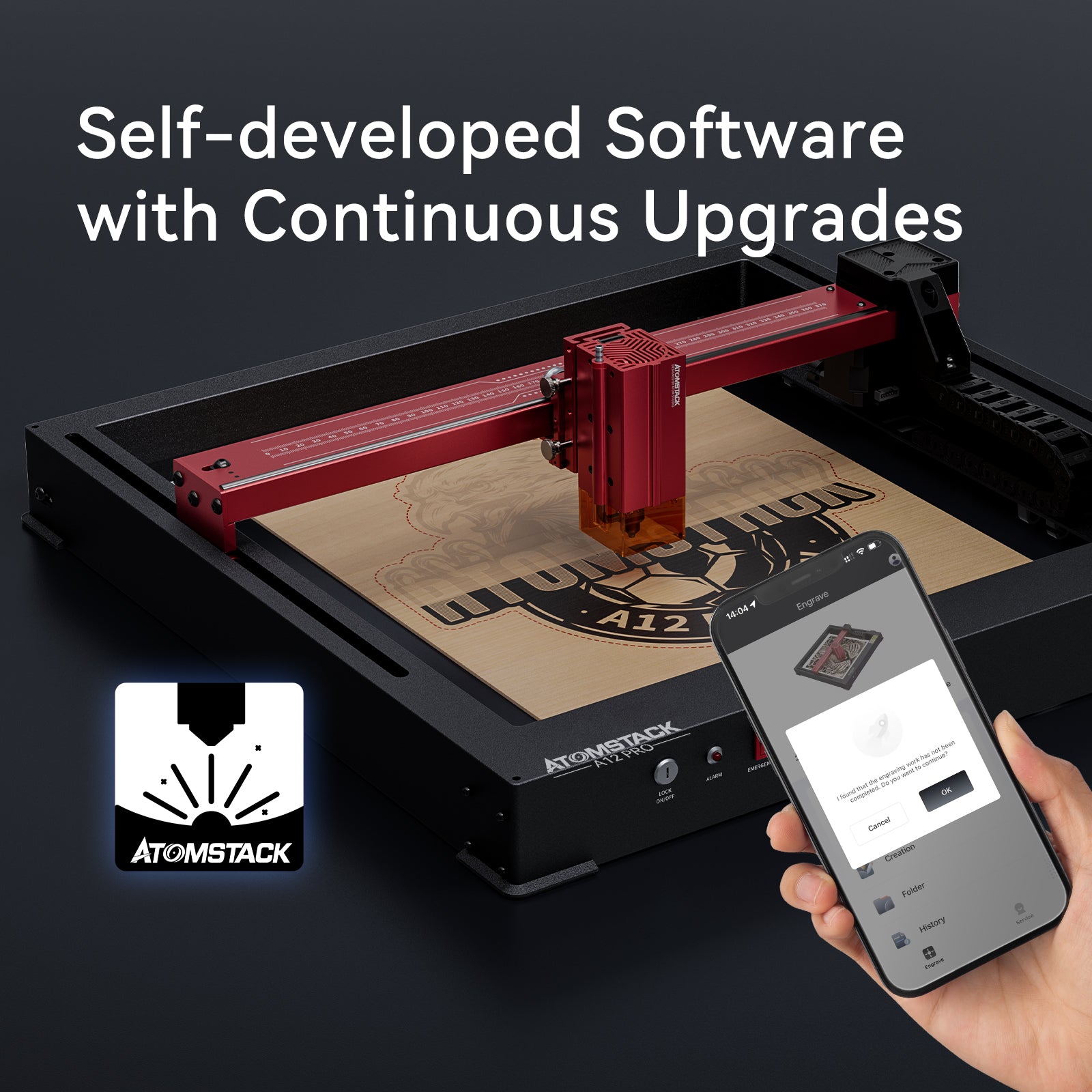 【Reacondicionado】 Grabador láser de marco unibody de 24 W de potencia ultraóptica A24