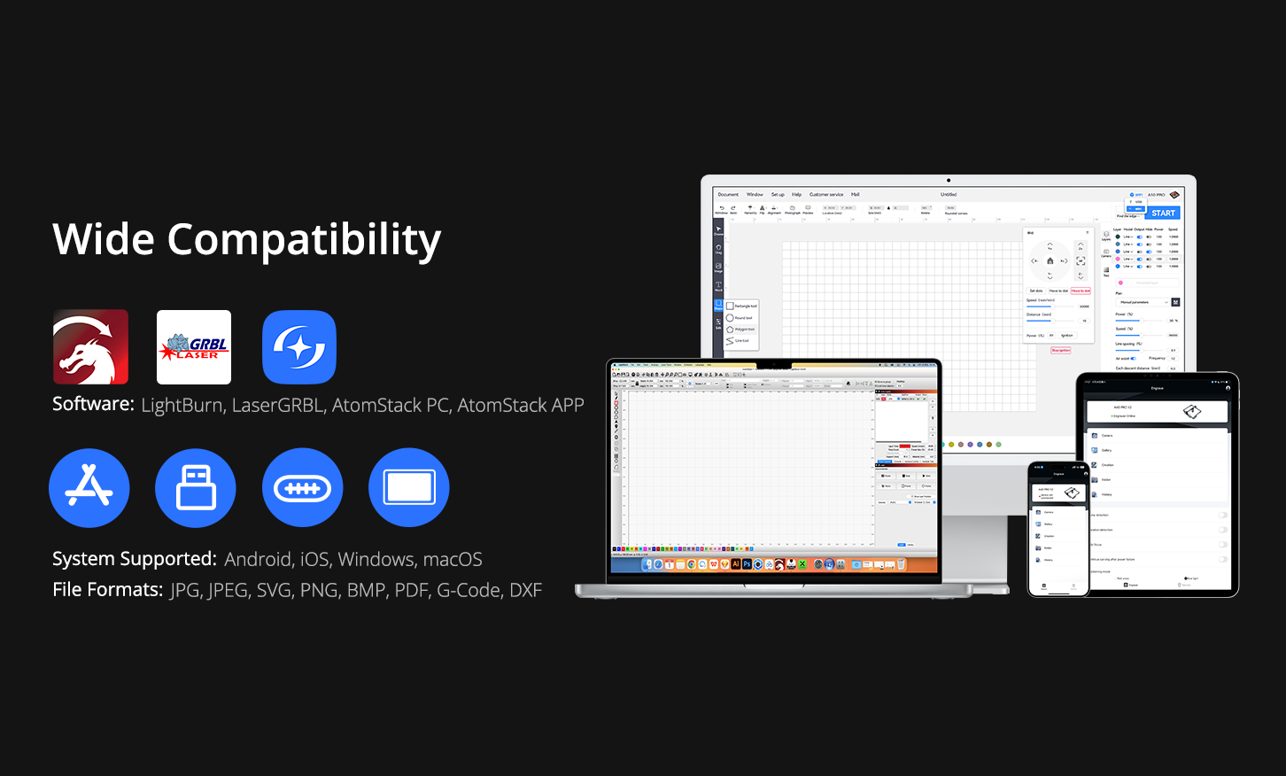 AtomStack A20 Pro 1064 nm 20 W Faserlaser-Markierungs- und Graviermaschine