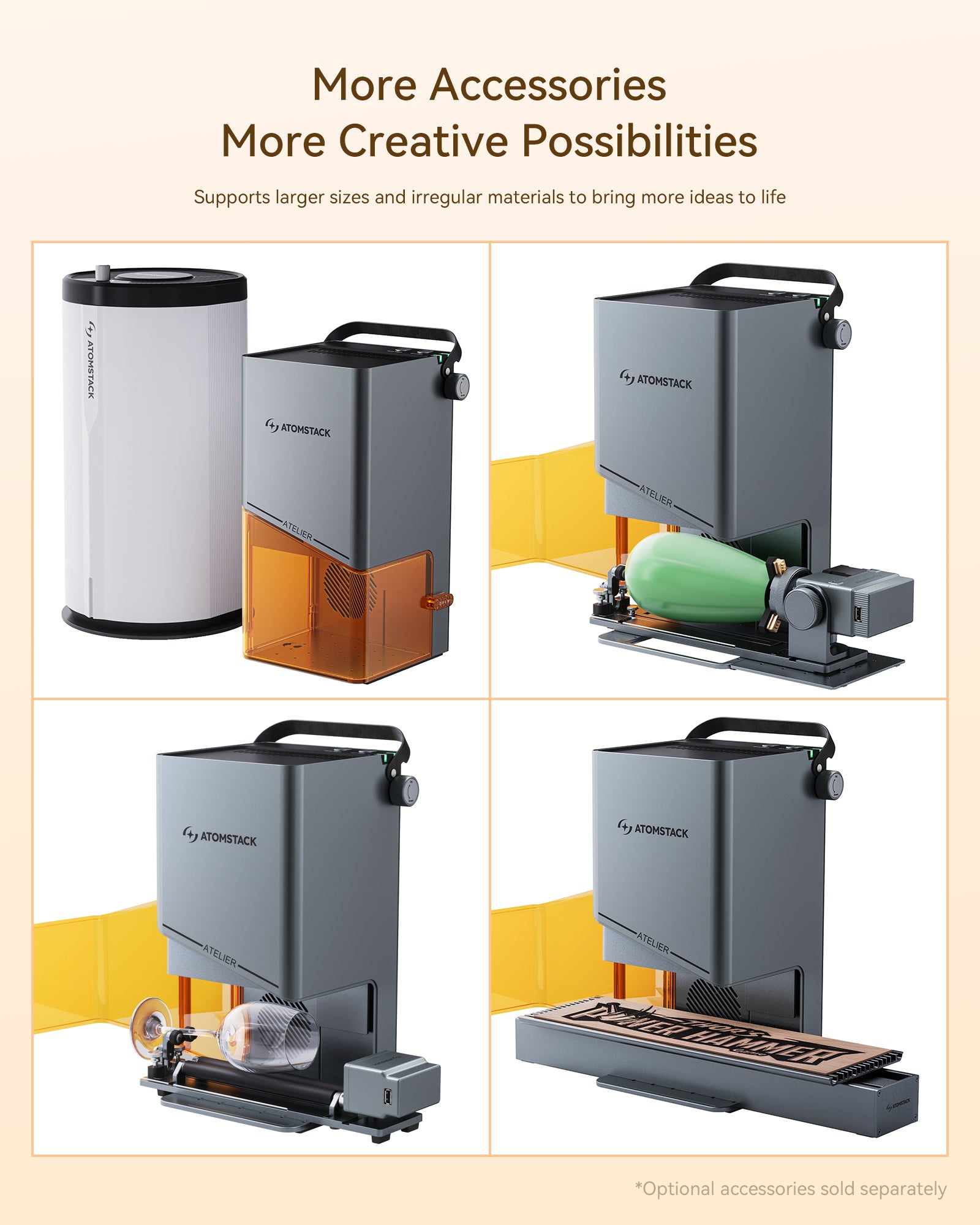 AtomStack Atelier AI Diode Laser Engraver with Built-in Camera