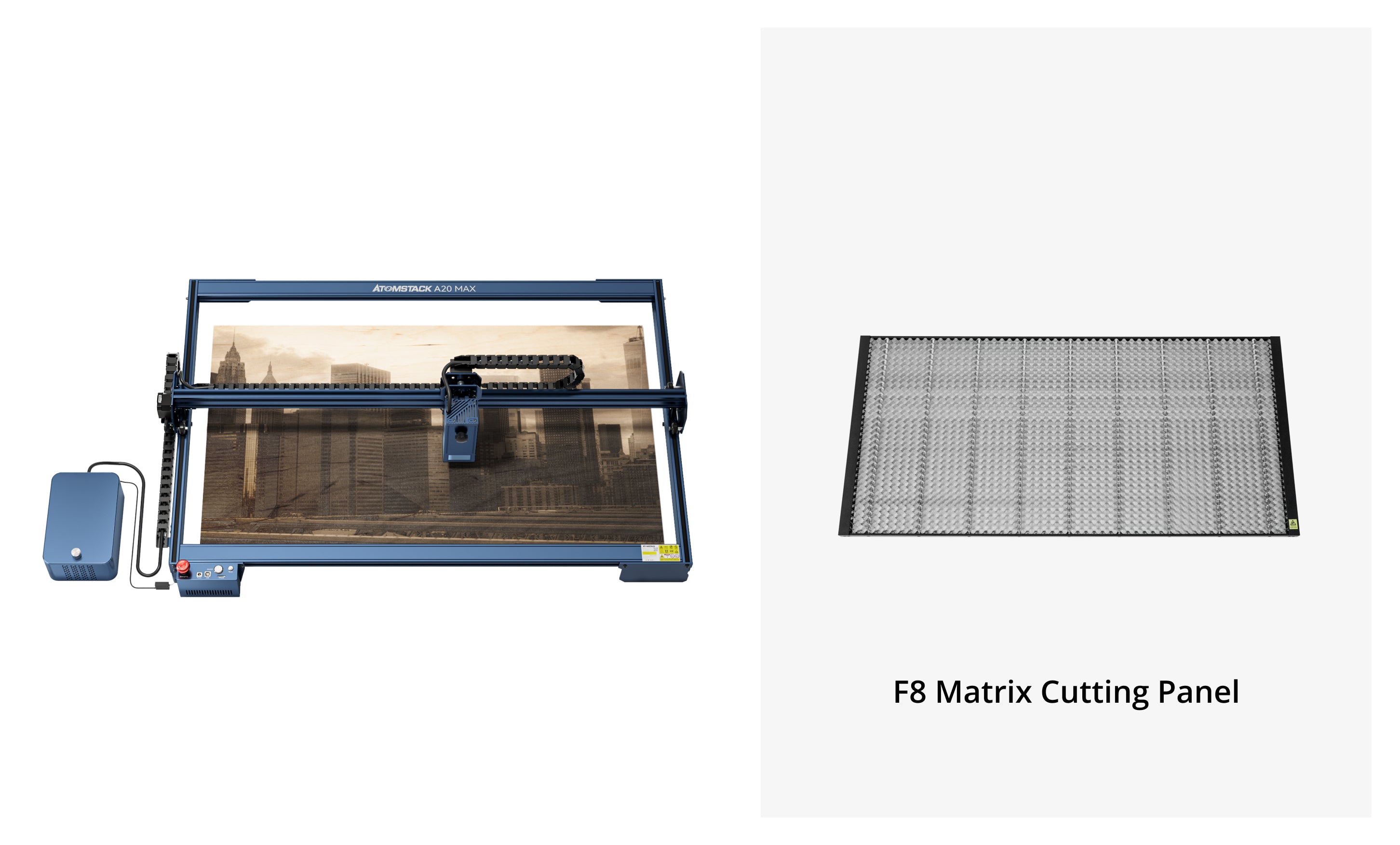 Incisore laser AtomStack A20 Max di grandi dimensioni per la protezione degli occhi con Air Assist F60