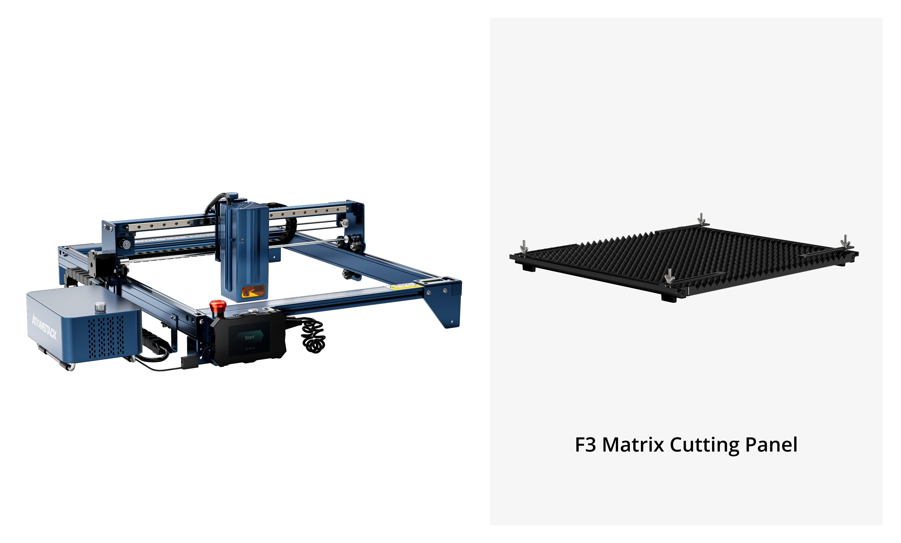 Taglierina e incisore laser AtomStack A40 Pro dotato di kit Air Assist F60