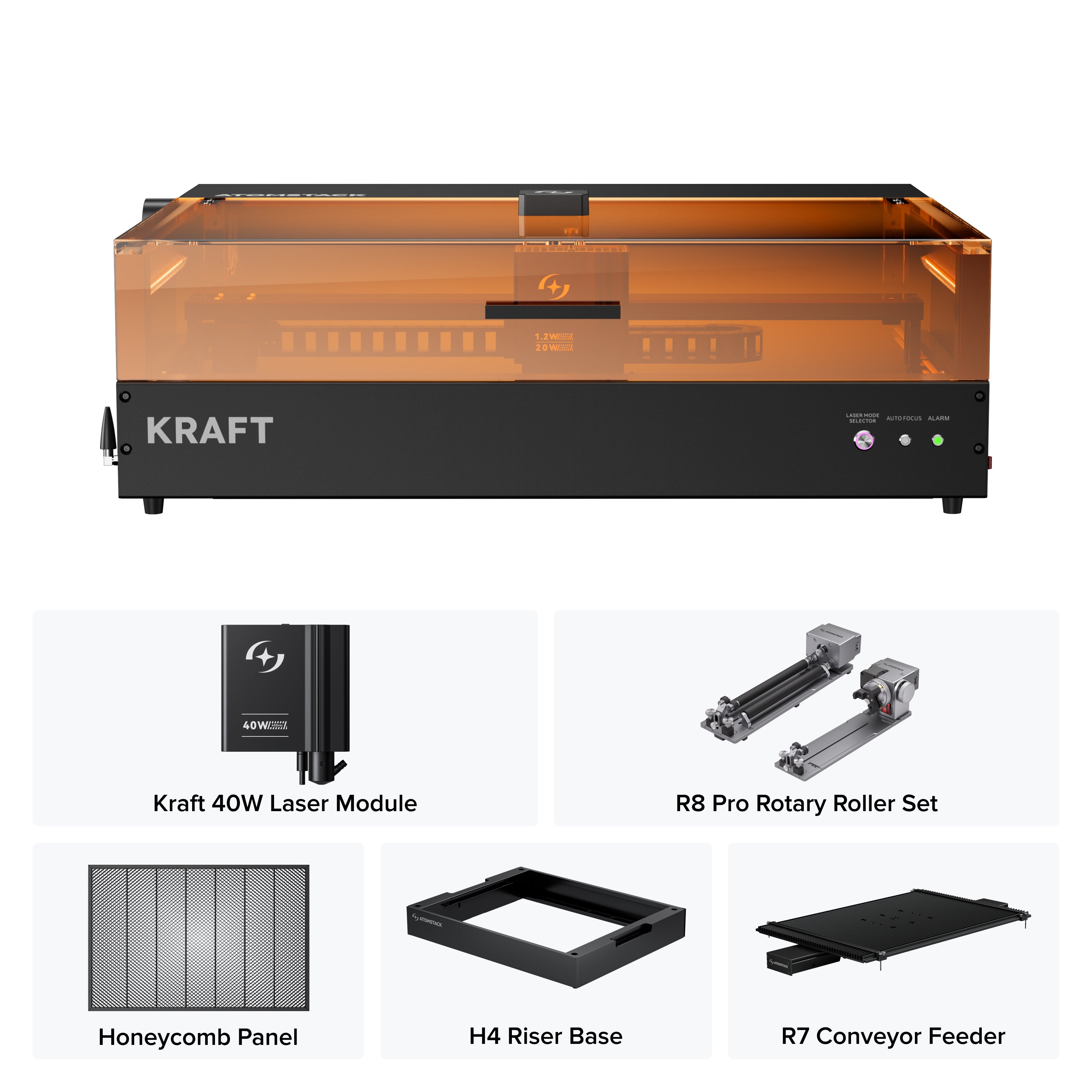 AtomStack Kraft Dual-laser Engraver 20W Diode + 1.2W IR