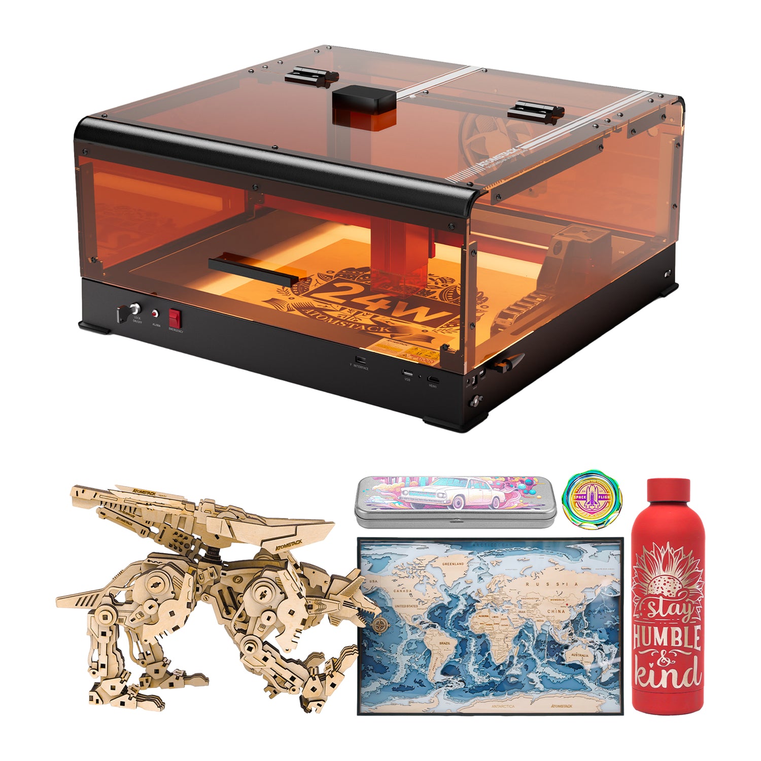 AtomStack A24 Ultra Optical Power 24W Unibody Frame Laser Engraver