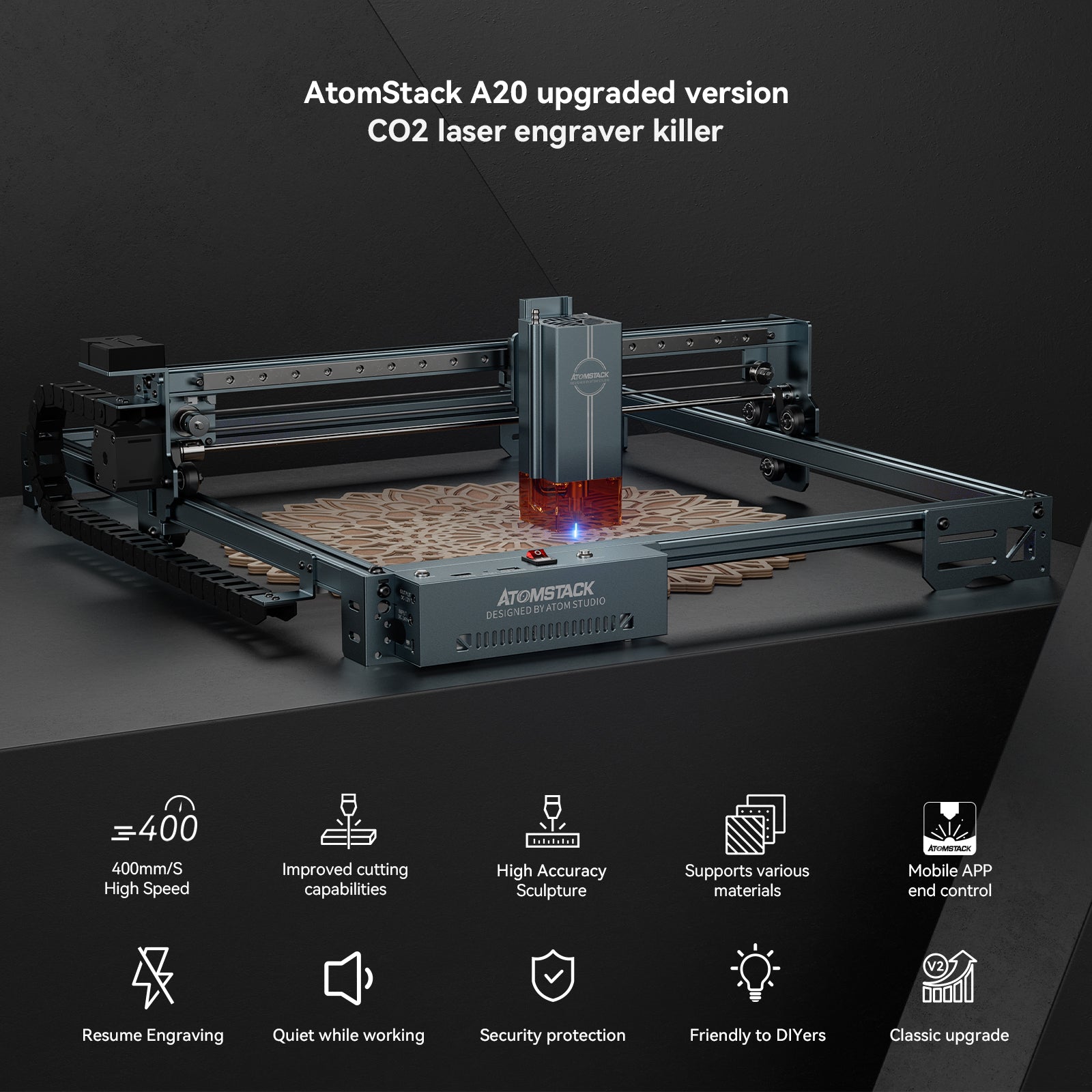AtomStack Ace Pro V2 Laser Engraver (A20 Pro V2 / A10 Pro V2)