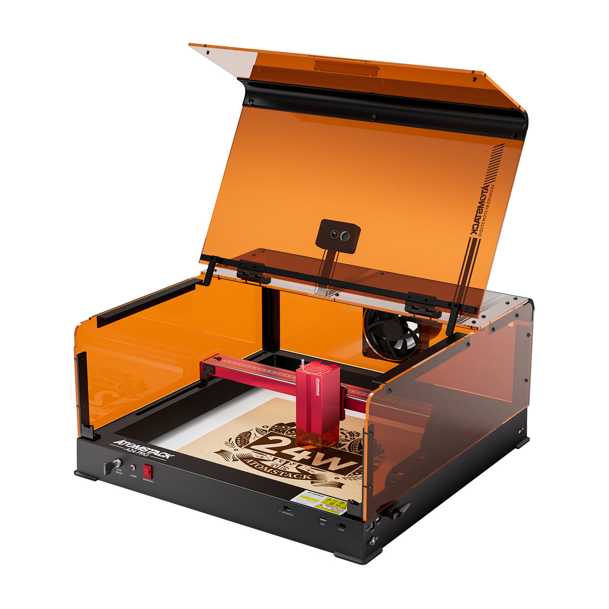 AtomStack A24 Pro 24W Unibody Frame Laser Engraver with B3 Enclosure Protective Box