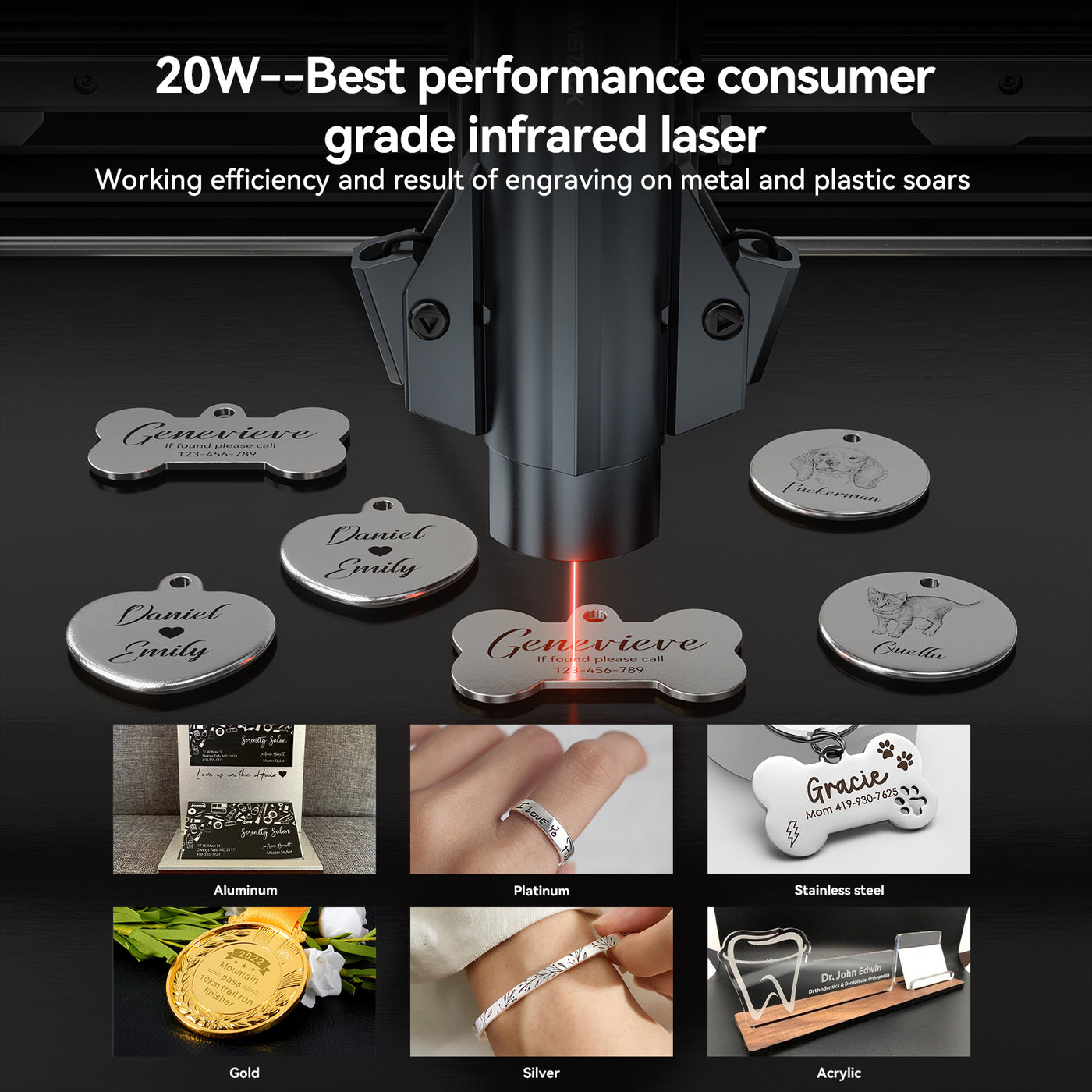 AtomStack A20/K1 Pro 1064nm 20W Fiber Laser Engraver and Cutter