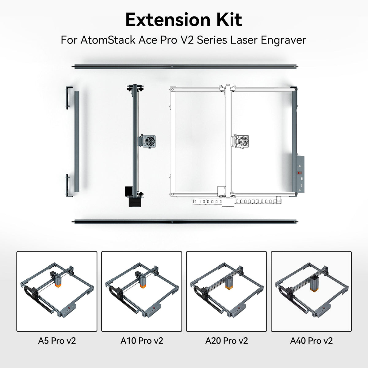 Atomstack A10 Riser AtomStack Laser Engraving Area Extension Kit for A10/A20/A40 Pro V2