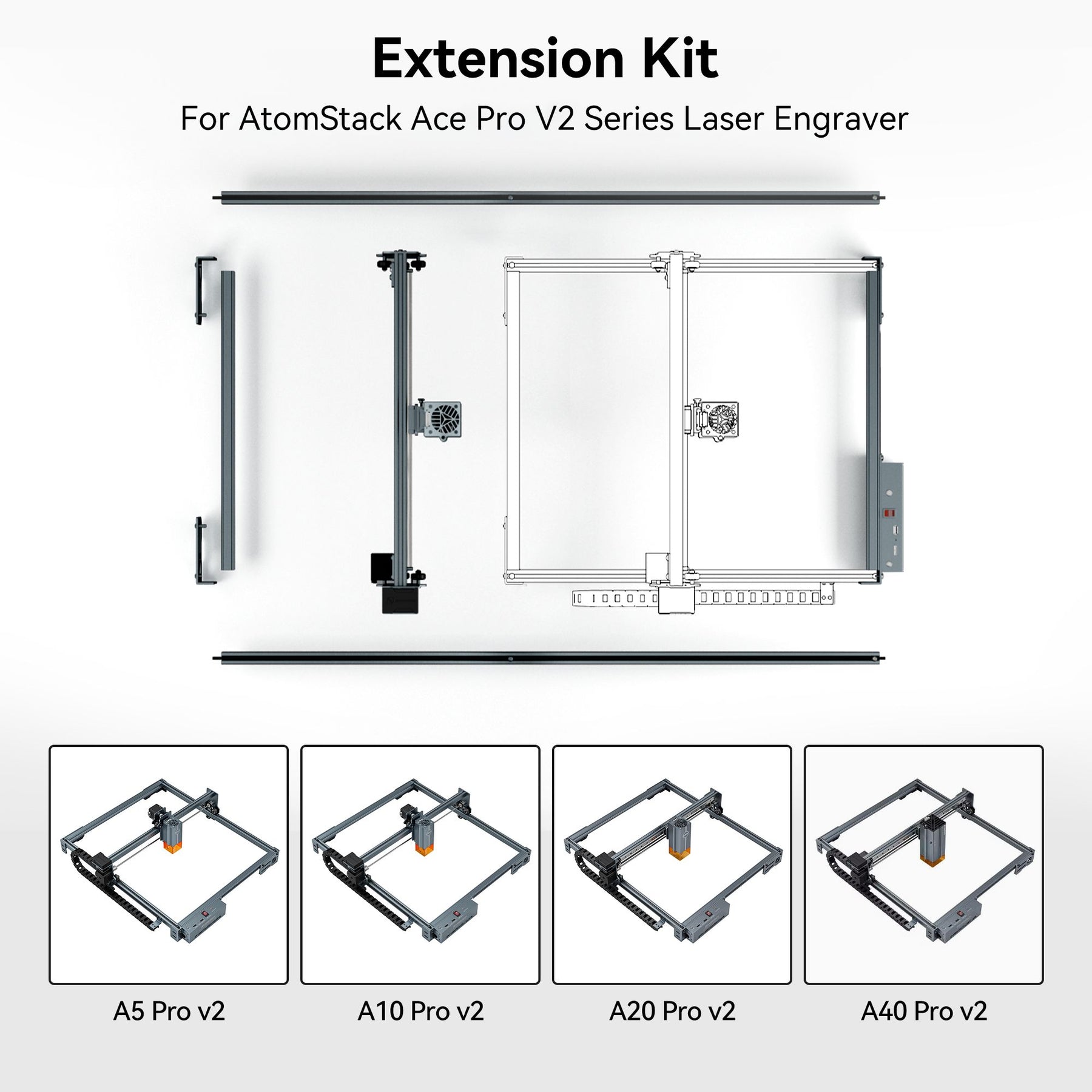 AtomStack Laser Engraving Area Extension Kit for A10/A20/A40 Pro V2