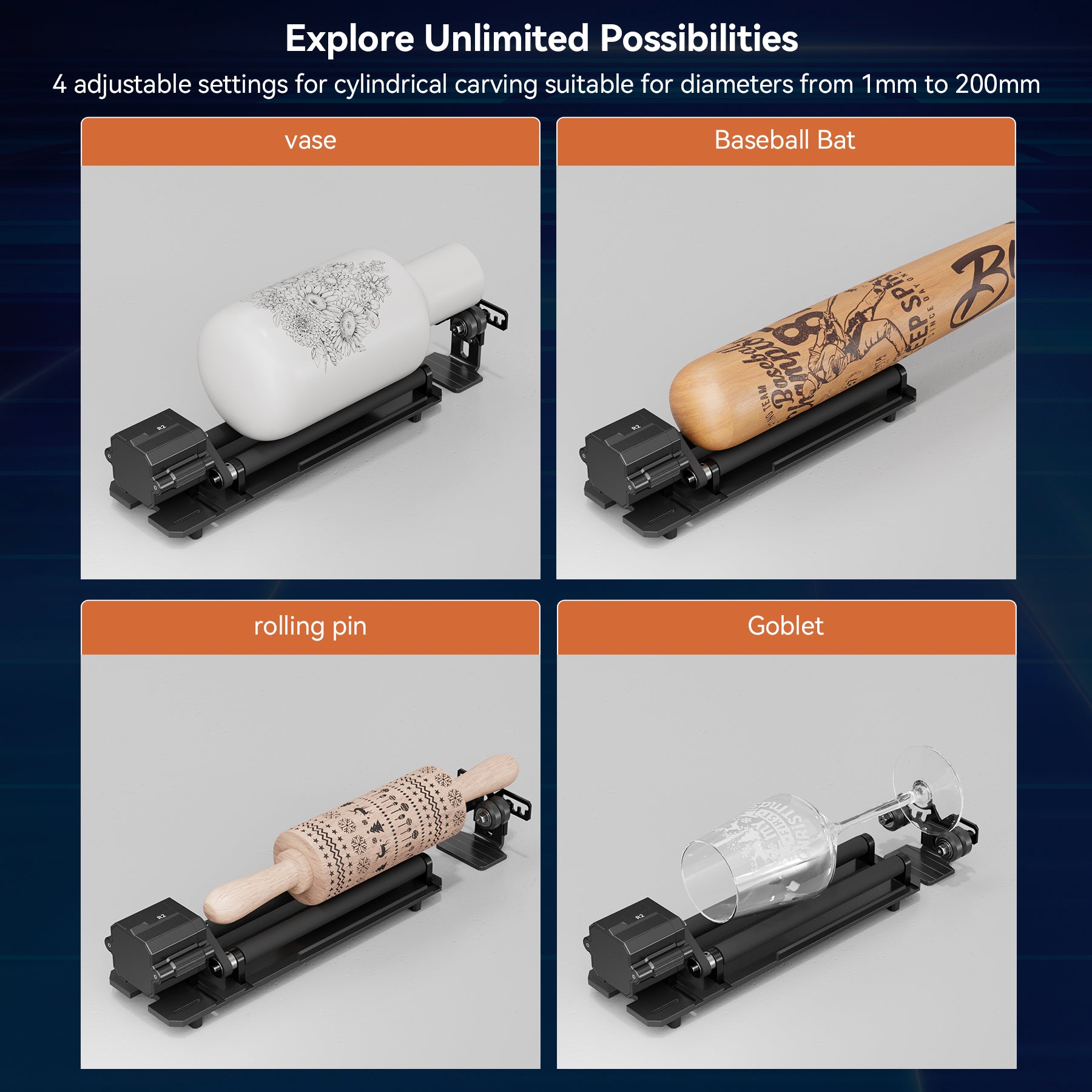 Rodillo giratorio para grabador láser AtomStack Maker R2 V2