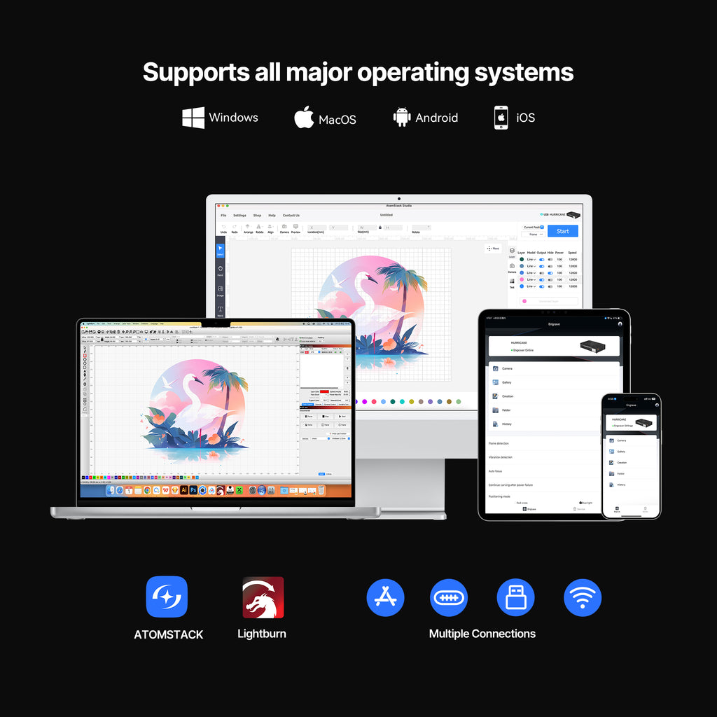Grabador láser de diodo AtomStack Kraft Lite de 40 W