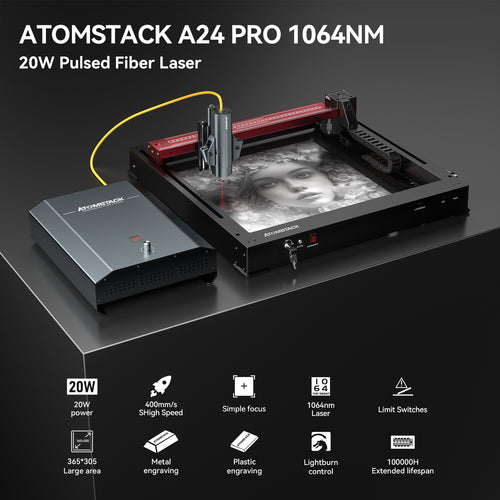 AtomStack A24 Pro 1064NM Fiber Laser Engraver
