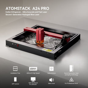 Grabador láser AtomStack A24 Pro con carcasa B3, asistencia de aire F60 y panal F4 gratuito