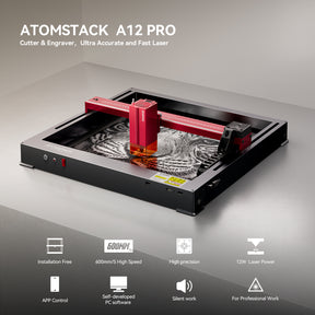 AtomStack A12 PRO Optical Power 12W Laser Engraver Unibody Frame No Assembly Required