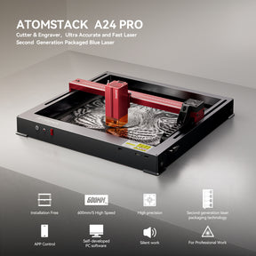 Graveur laser AtomStack A24 PRO, puissance optique 24W, conception monobloc, ne nécessite aucun assemblage 