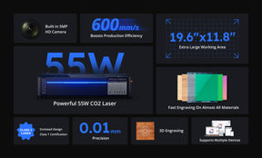 AtomStack Hurricane 55W CO2 Laser Cutter