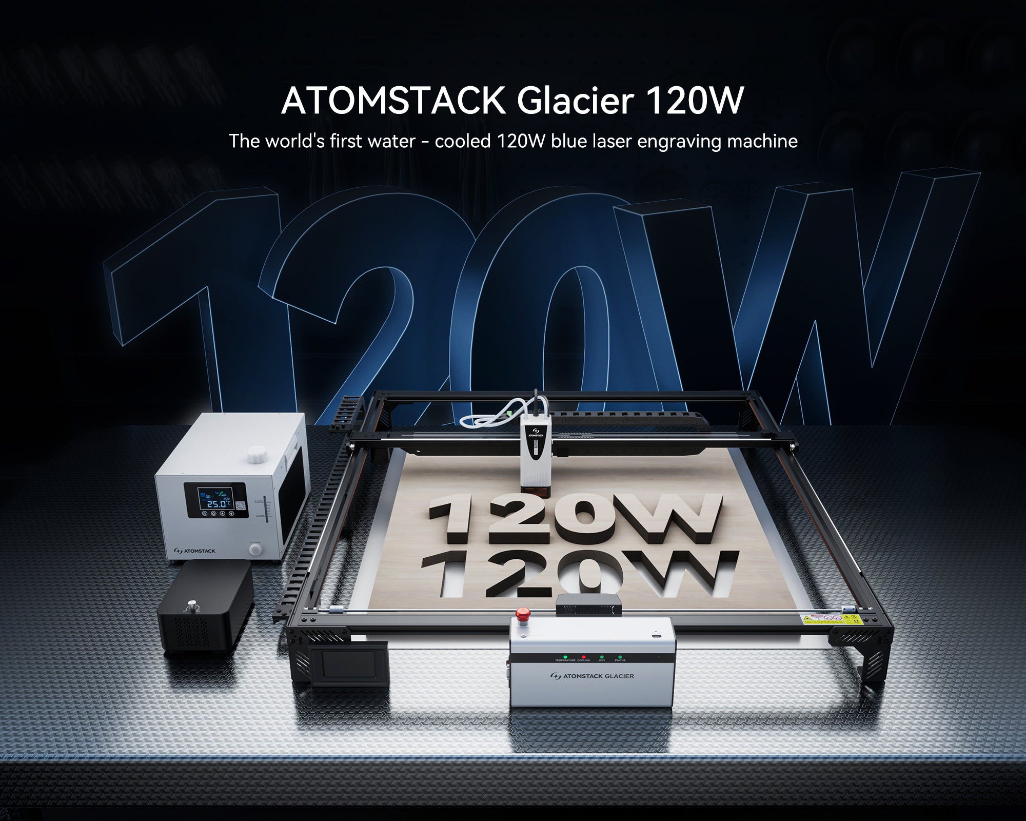 AtomStack Glacier 120W/90W Water-Cooled Diode Laser Engraver