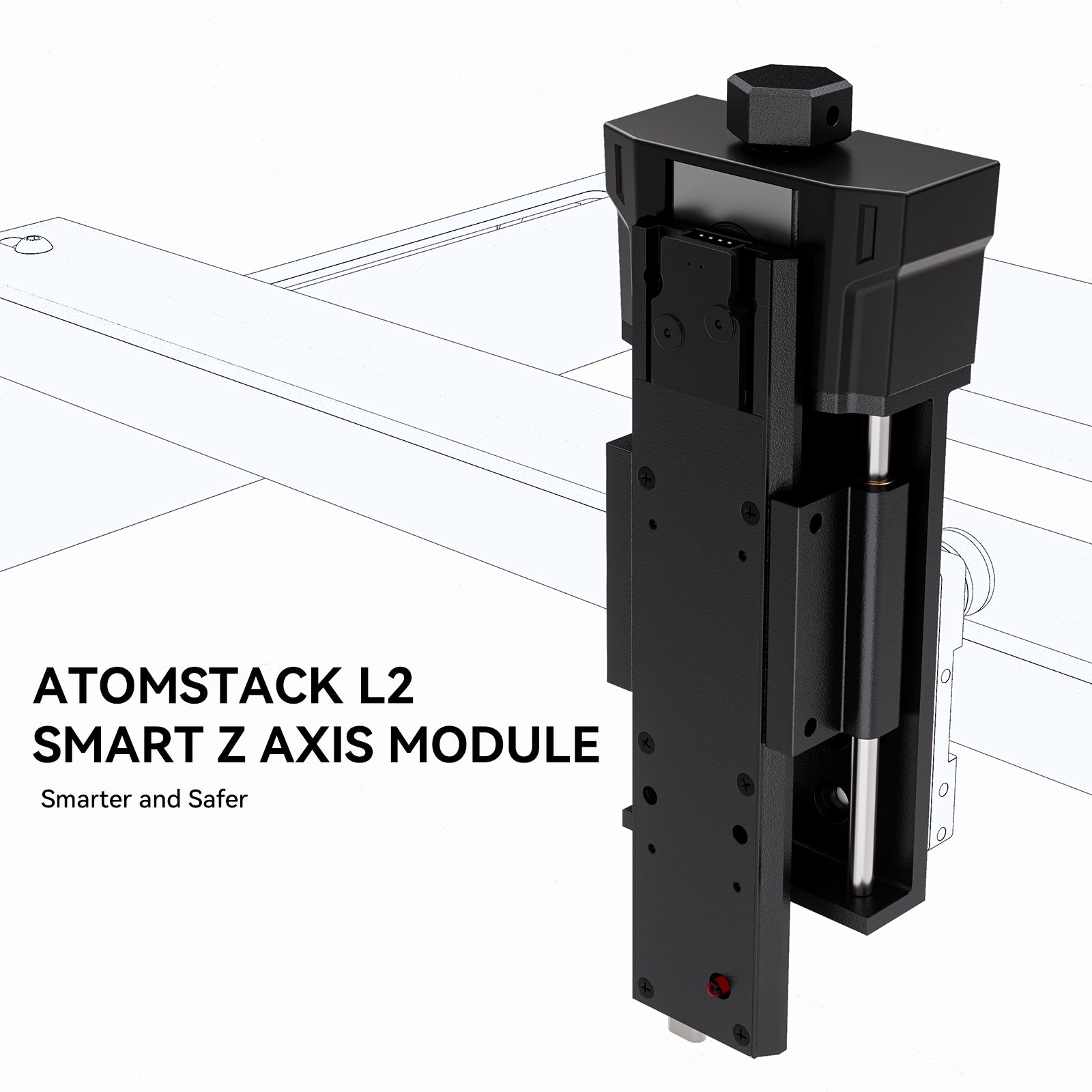 Das AtomStack L2 Smart Z-Achsen-Modul ermöglicht automatische Fokussierung und Flammenerkennung