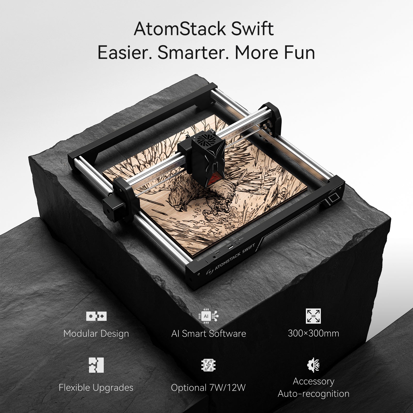 AtomStack Swift レーザー彫刻機