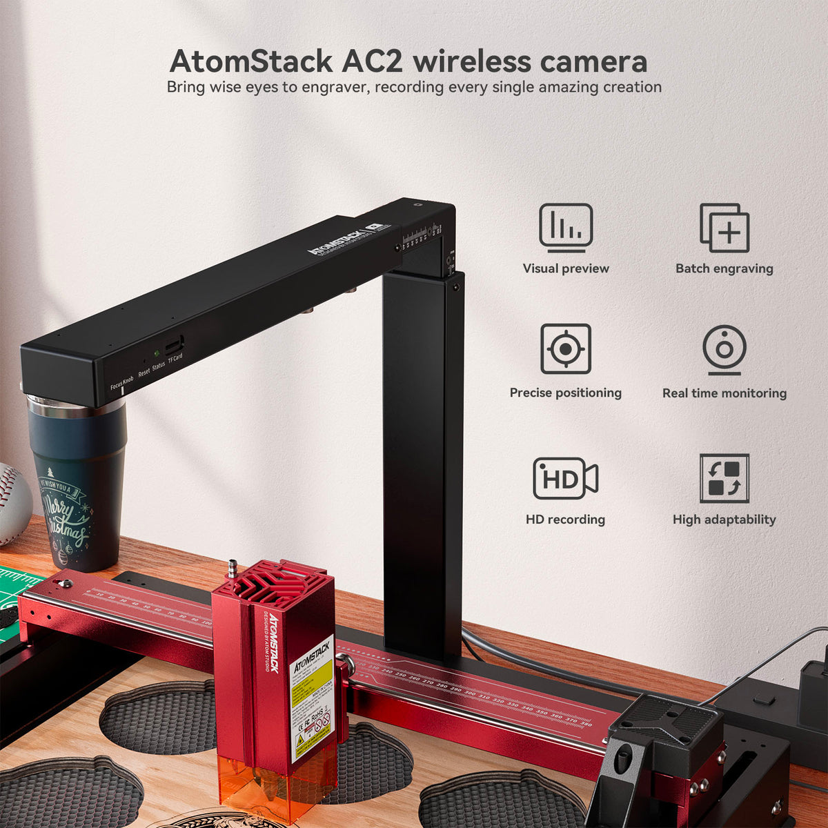 Camera Hardware Stack AtomStack AC2 Wireless Camera for Laser Engraving and Cutting Machine