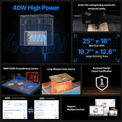 AtomStack Kraft Lite 40W Diode Laser Engraver (UK)