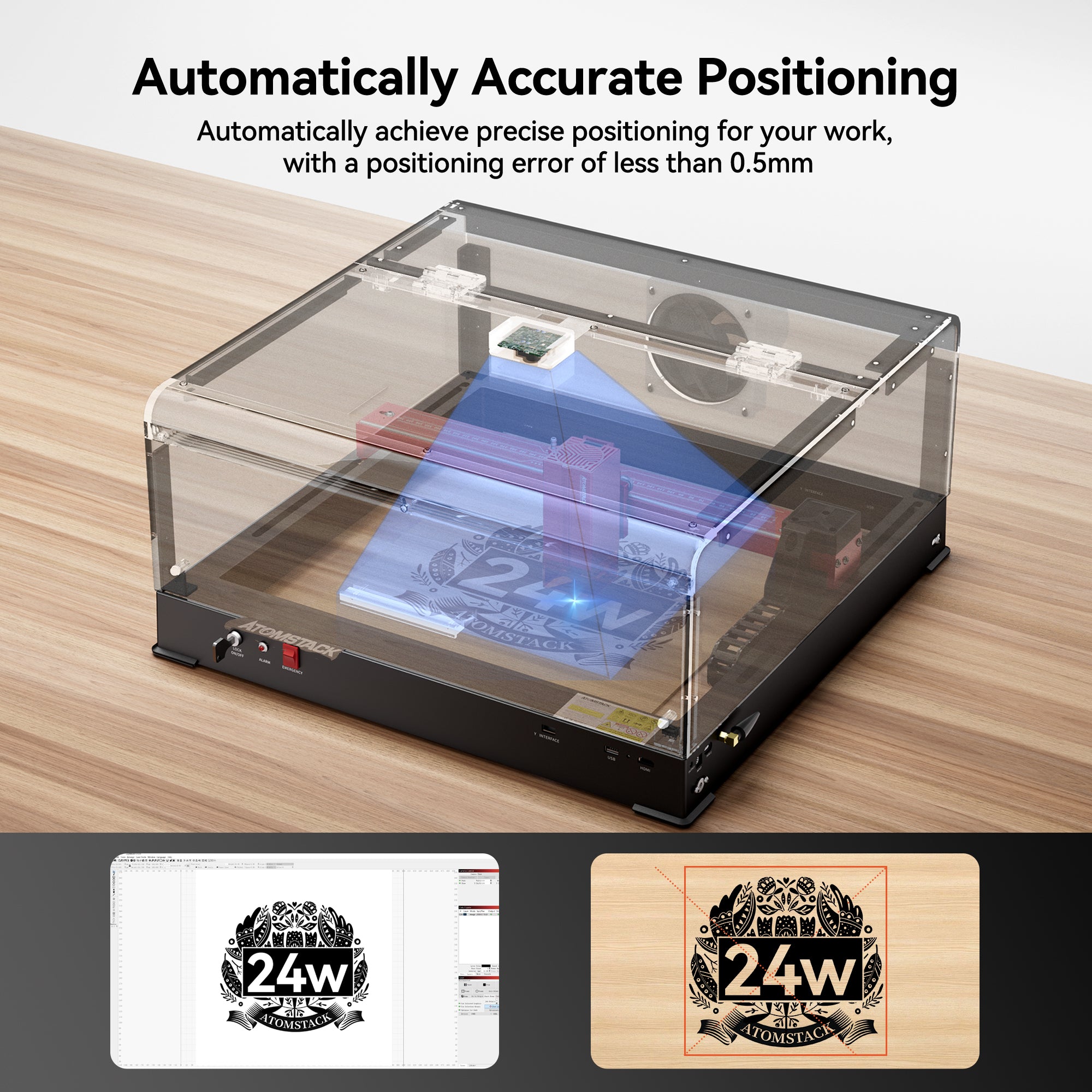 AtomStack B3 Enclosure - Dustproof Laser Engraving Machine Protective Box with Camera for A6 Series