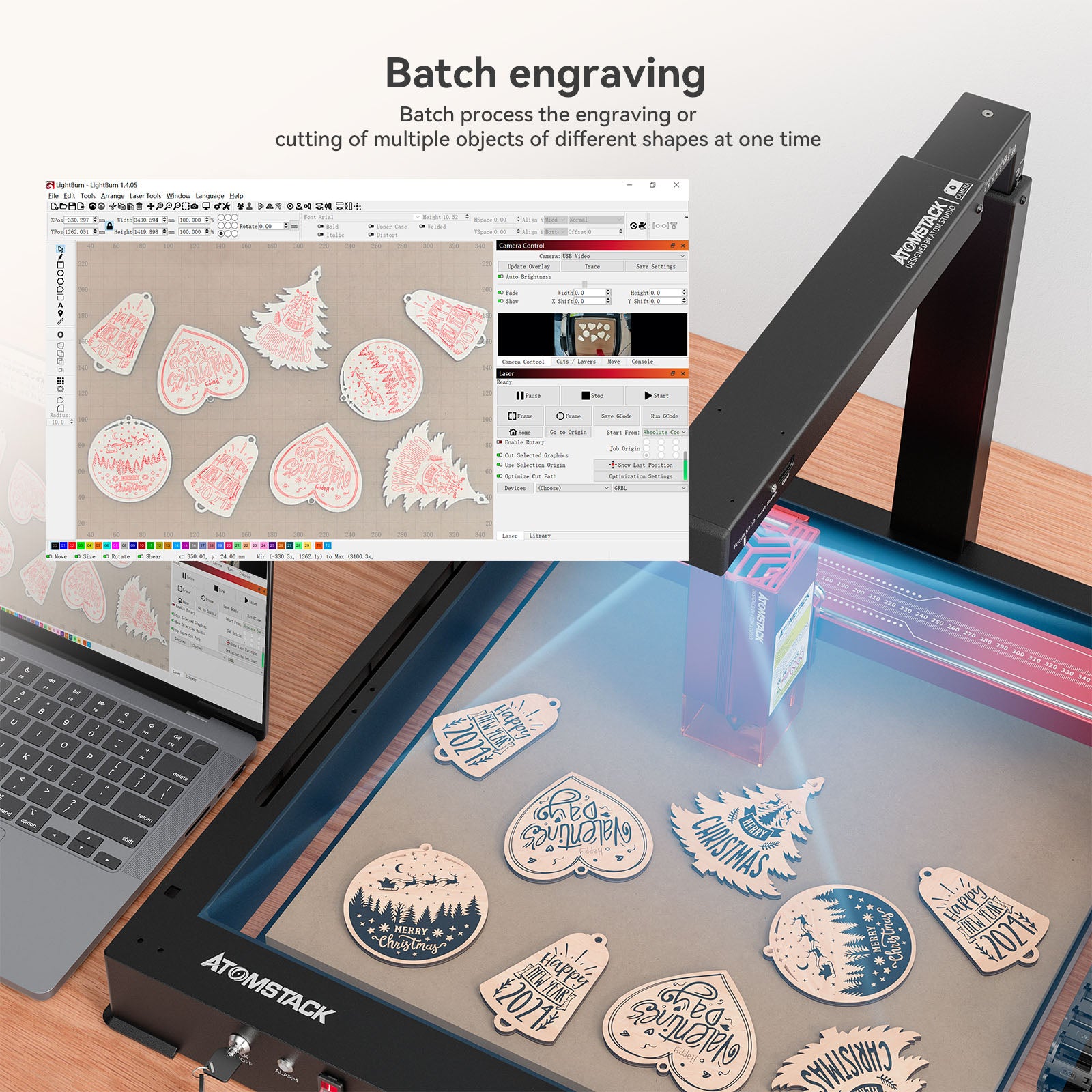Cámara inalámbrica AtomStack AC2 para máquina de corte y grabado láser