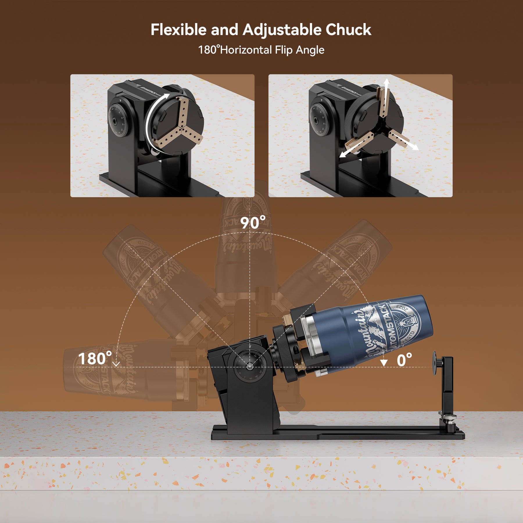 Atomstack Maker R1 Pro Mandrin multifonction et rouleau rotatif