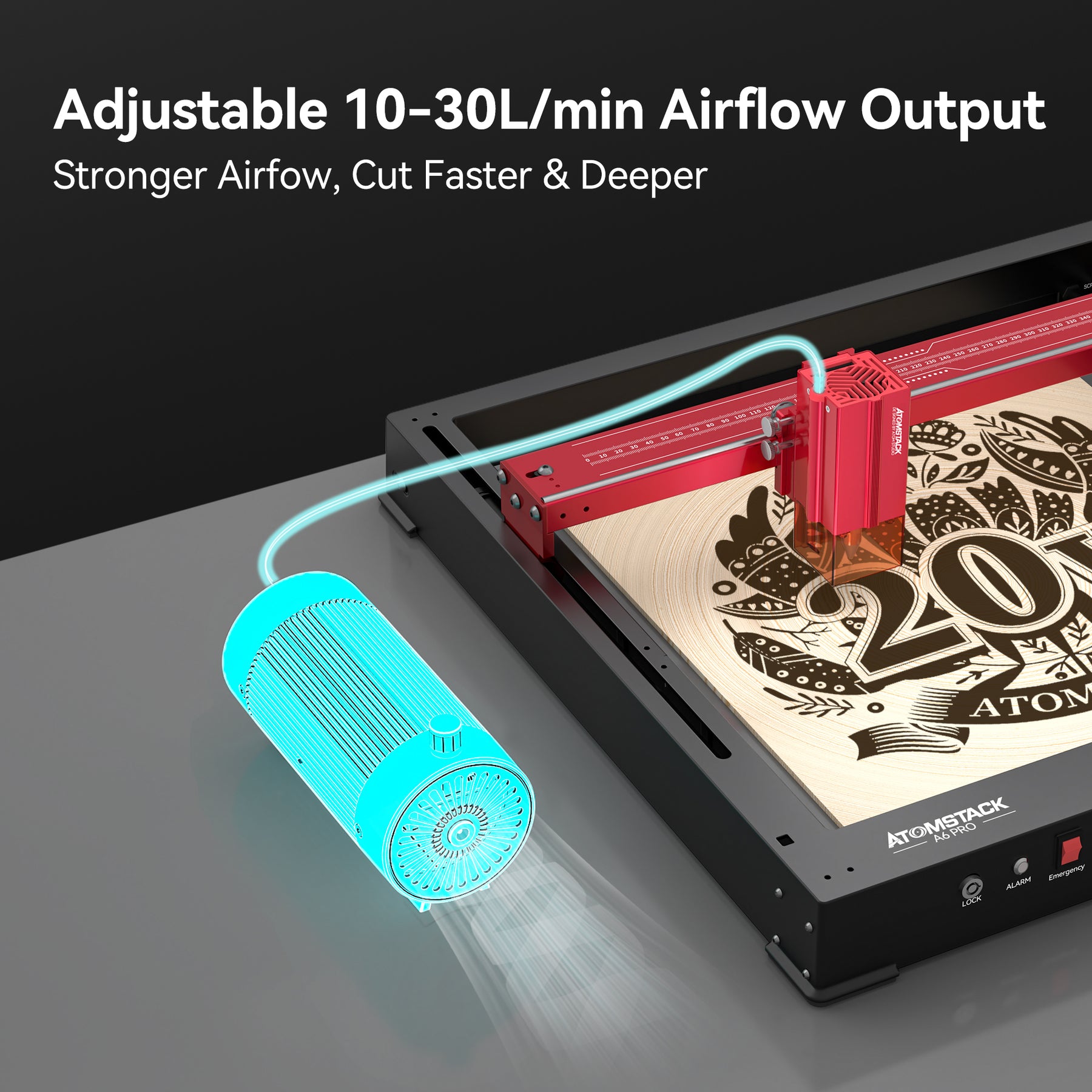 AtomStack F30 V2 Air Assist Set for Laser Engraving and Cutting Machine