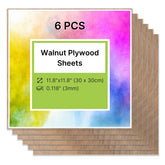 Black Walnut Plywood Sheets 0.118" 3mm Thickness (+/- 0.2mm) 11.8"x11.8" for Engraving