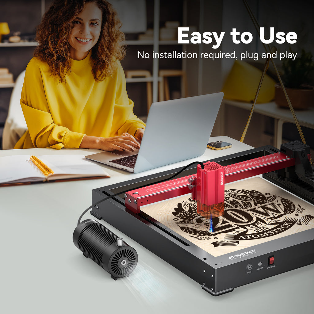 Juego de asistencia neumática AtomStack F30 V2 para máquina de corte y grabado láser