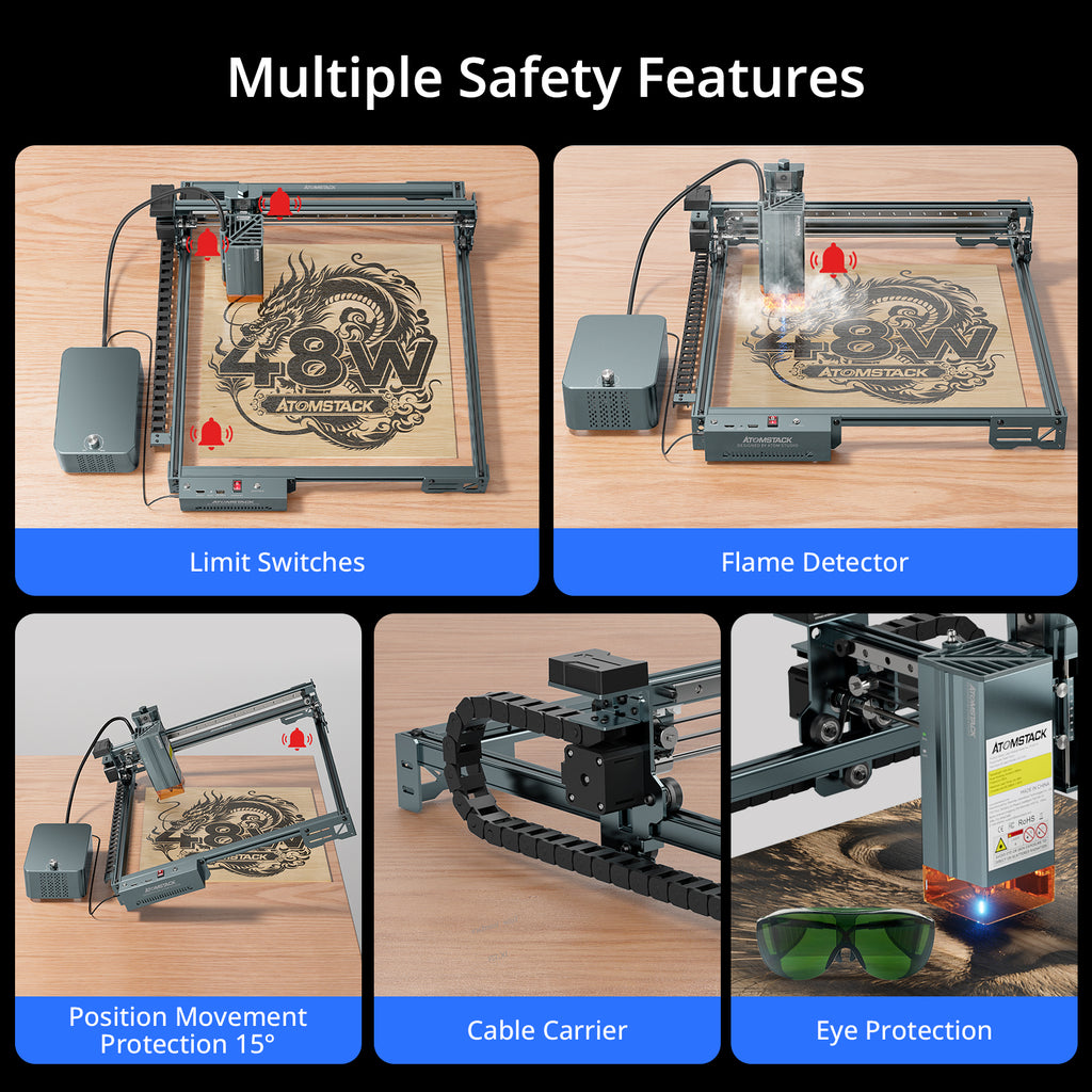 AtomStack A40 Pro V2 Laser Engraver with F60 Air Assist Kit