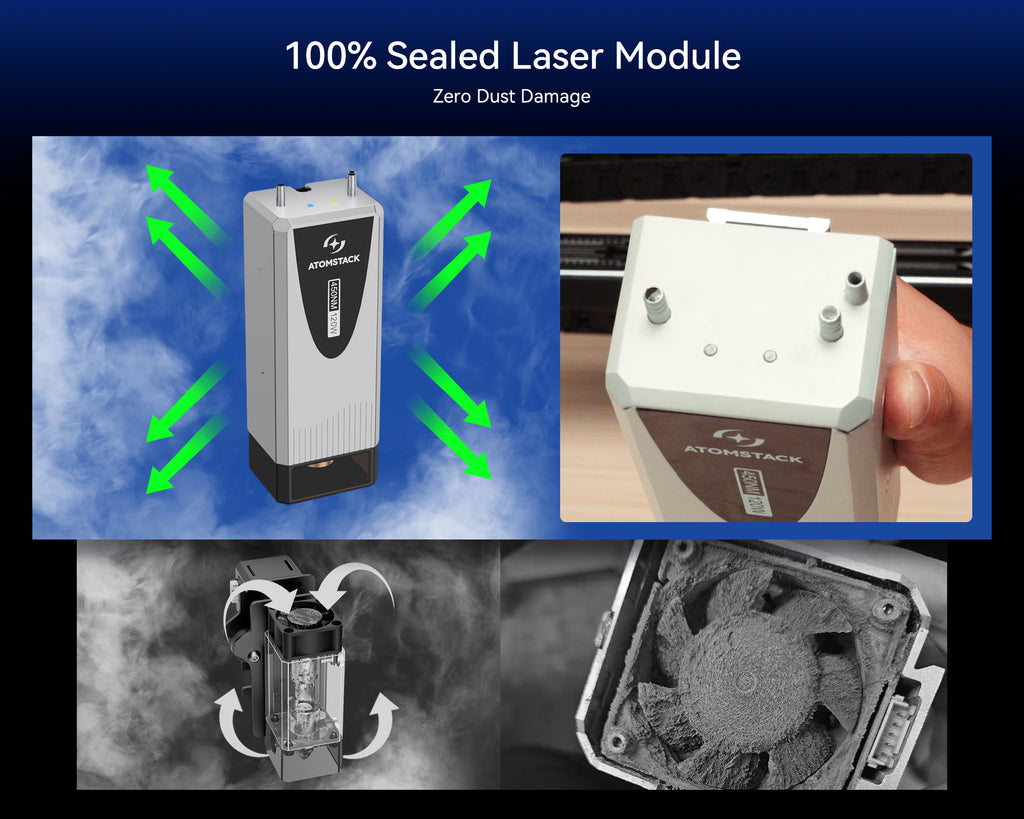 AtomStack Glacier 120W/90W Water-Cooled Diode Laser Engraver