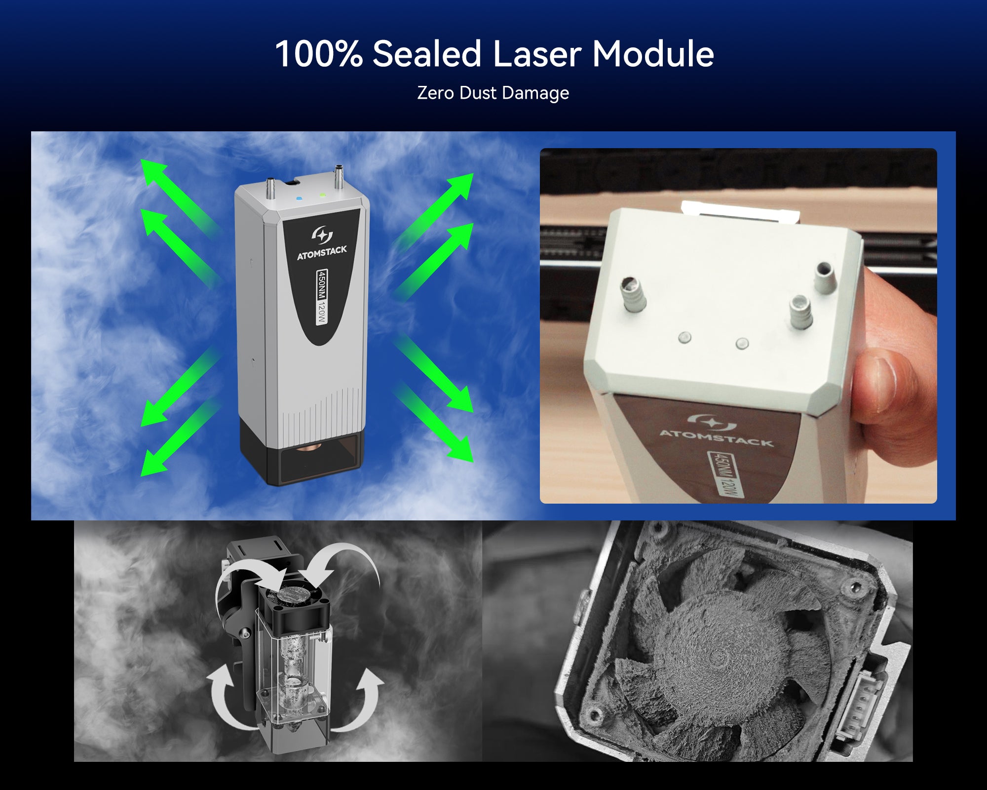 AtomStack Glacier 120W/90W Water-Cooled Diode Laser Engraver