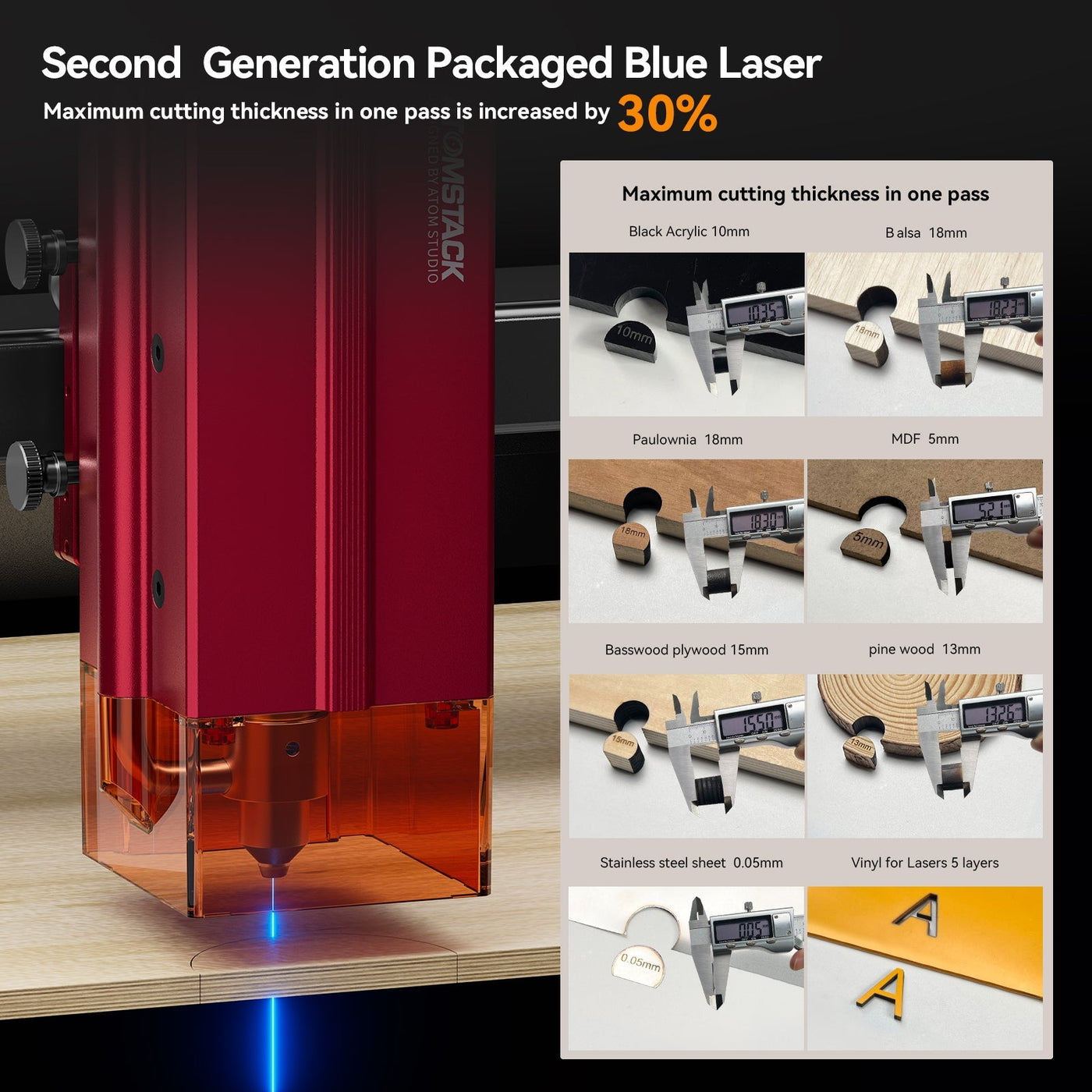 AtomStack A24 Ultra Optical Power 24W Unibody Frame Laser Engraver