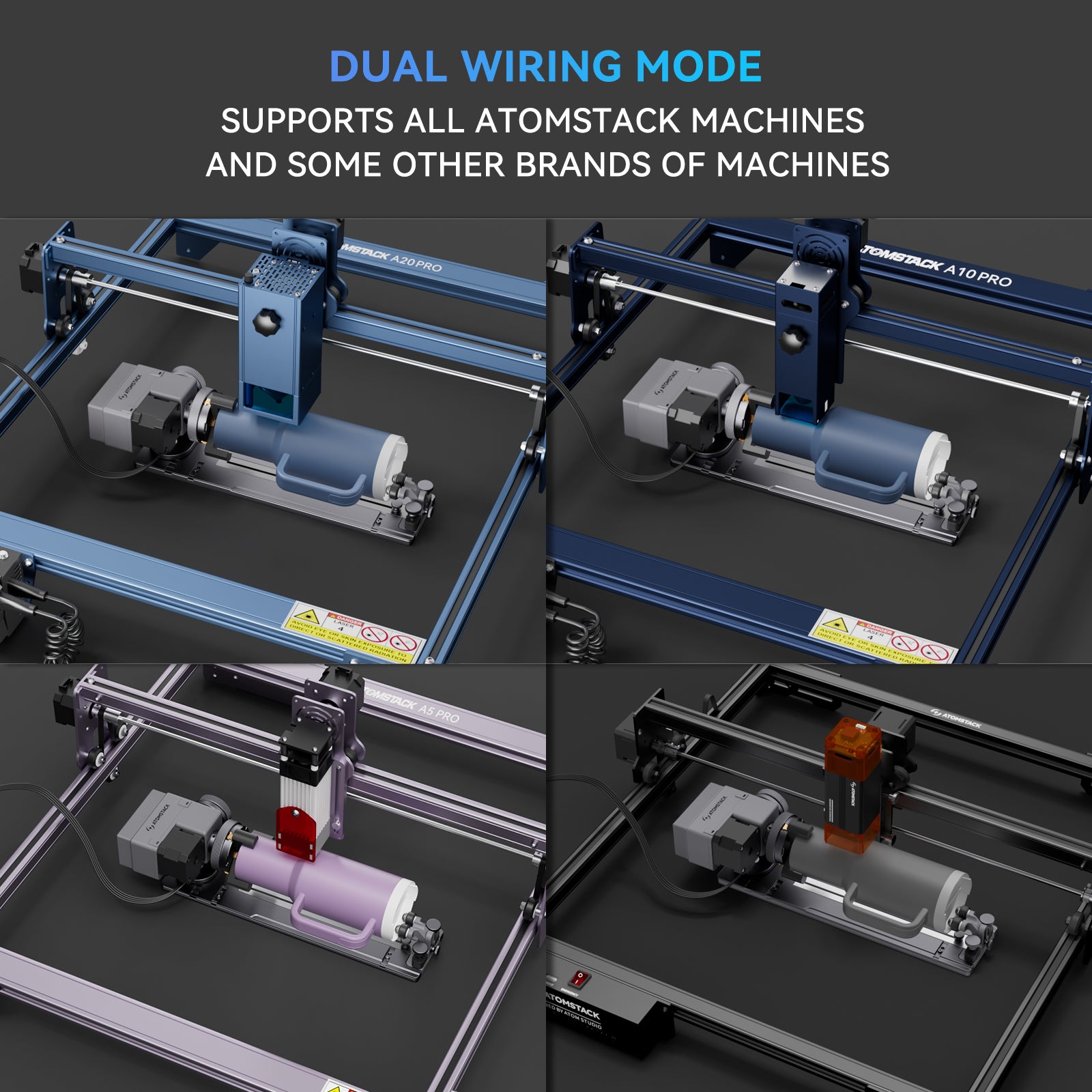 AtomStack Lasergravierer-Rotationsrollensatz R8 Pro 