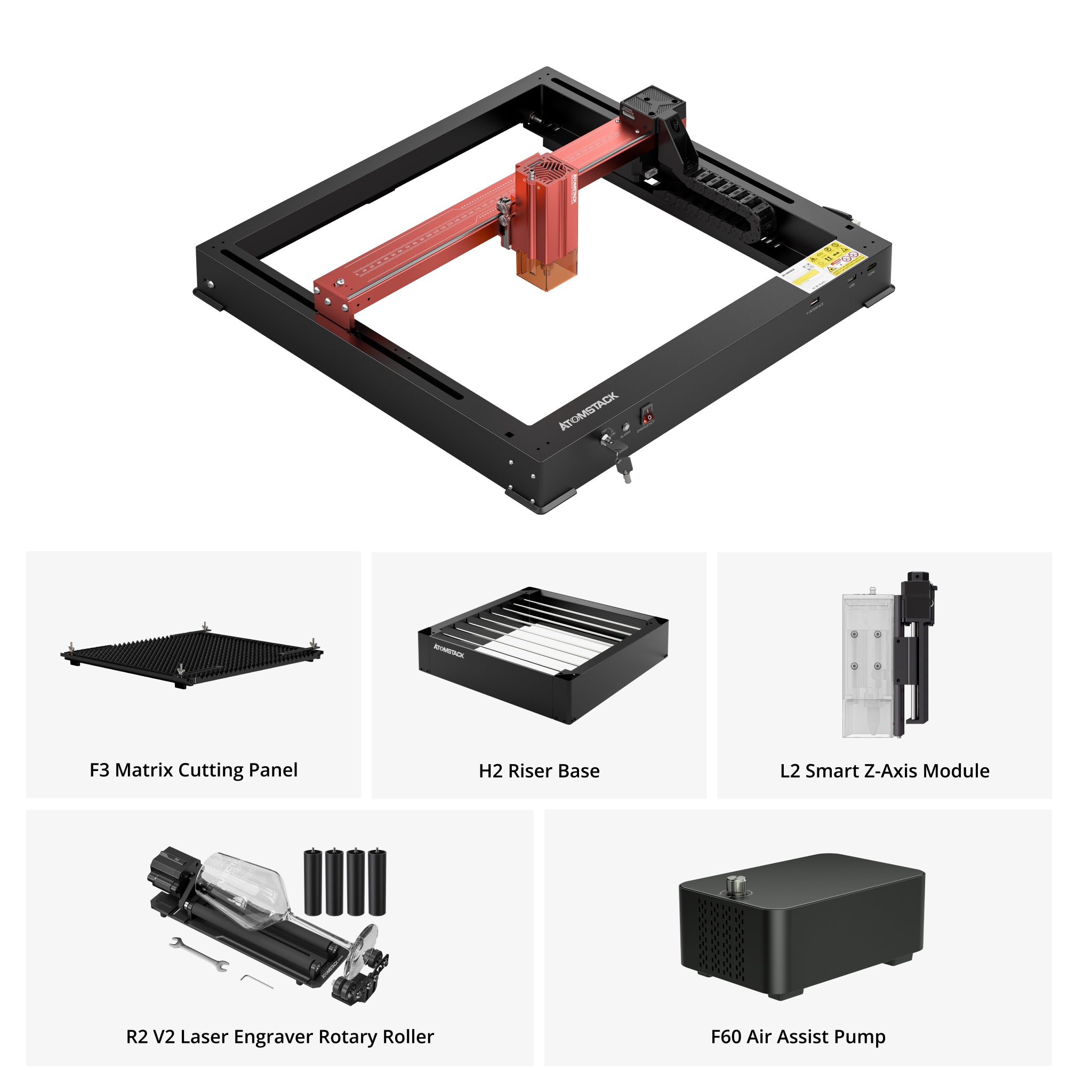 AtomStack A12 Pro puissance optique 12W graveur laser cadre Unibody aucun assemblage requis 