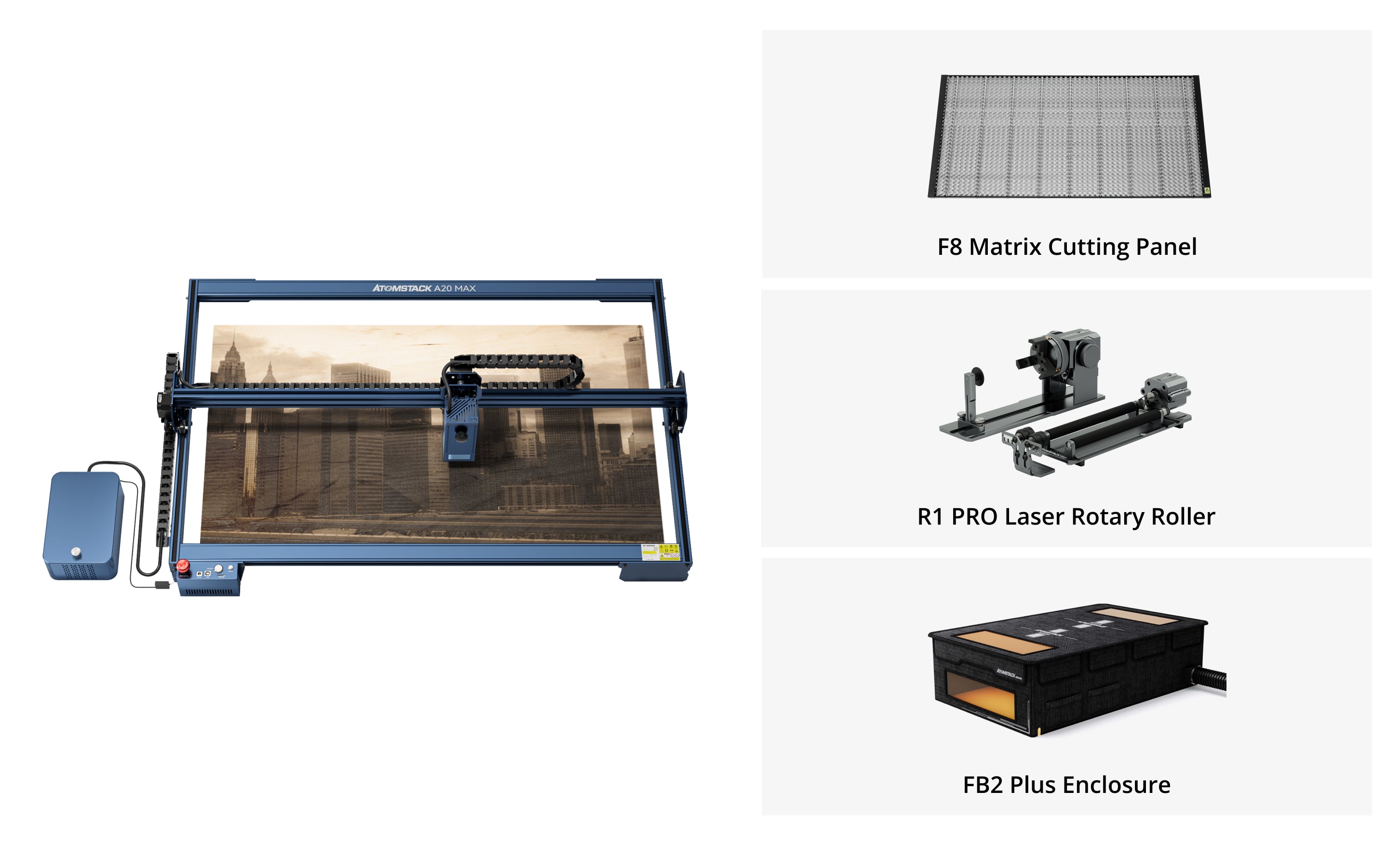 AtomStack A20 Max Large Size Eye Protection Laser Engraver With F60 Air Assist