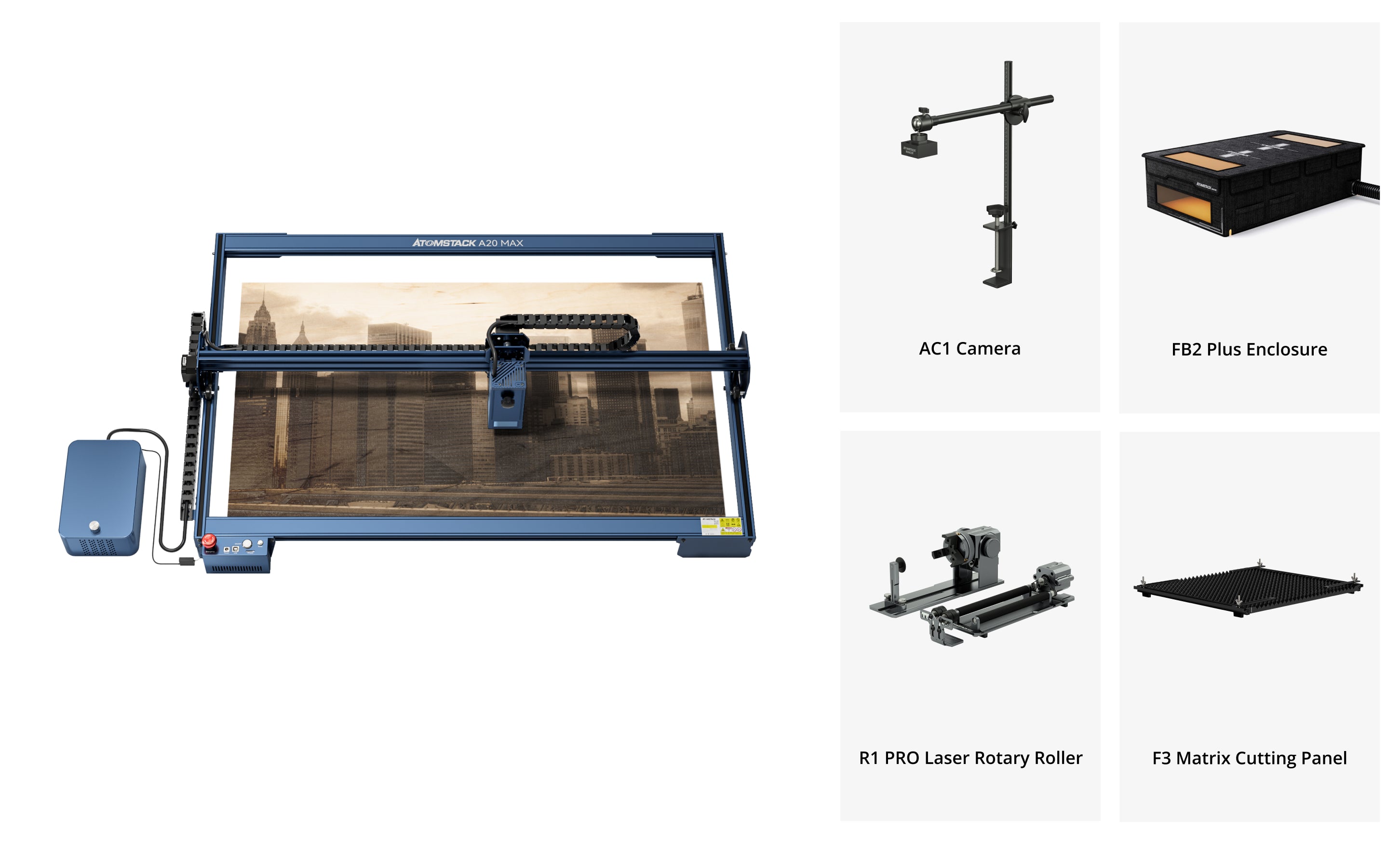 AtomStack A20 Max Large Size Eye Protection Laser Engraver With F60 Air Assist