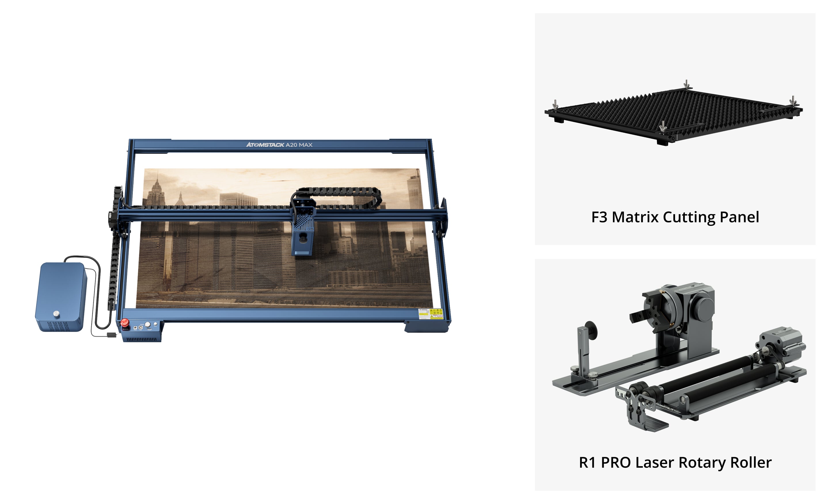 Graveur laser de protection oculaire de grande taille AtomStack A20 Max avec assistance aérienne F30 