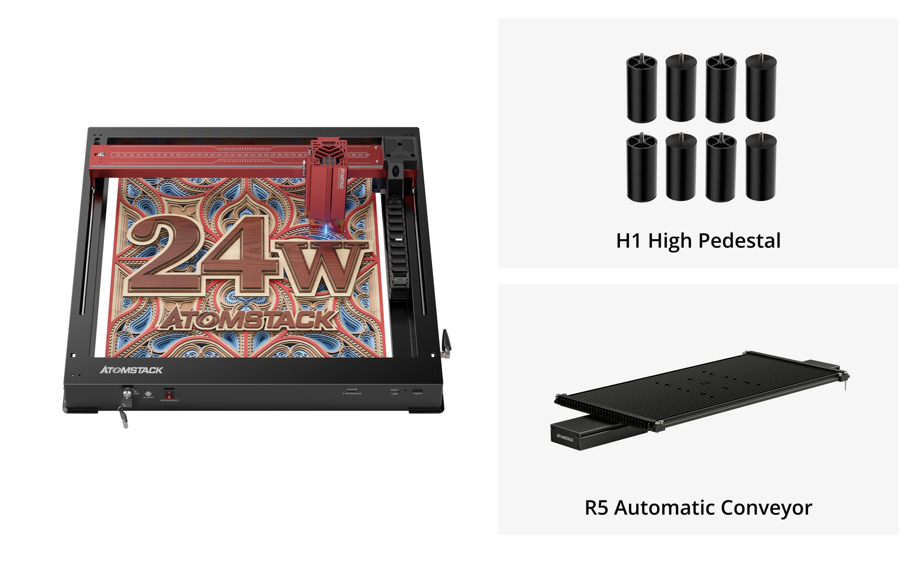 AtomStack A24 Pro puissance optique 24W graveur laser cadre Unibody aucun assemblage requis 