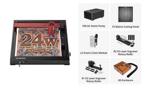 AtomStack A24 Pro Optical Power 24W Unibody-Rahmen-Lasergravierer 