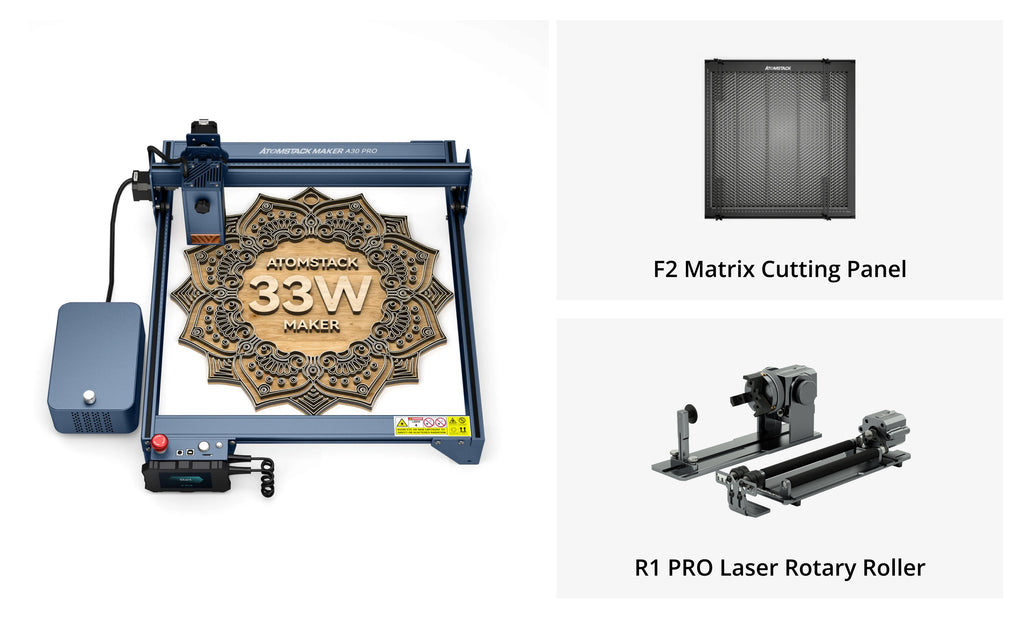 Macchina per incisione e taglio laser AtomStack A30 Pro con kit Air Assist F60