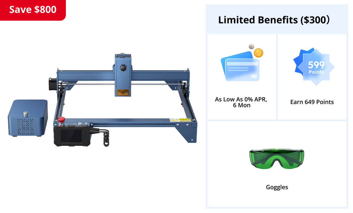 AtomStack A30 Pro Lasergravur- und -schneidemaschine mit F60 Air Assist Kit