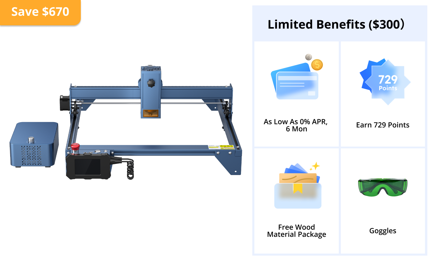 AtomStack A30 Pro Lasergravur- und -schneidemaschine mit F60 Air Assist Kit