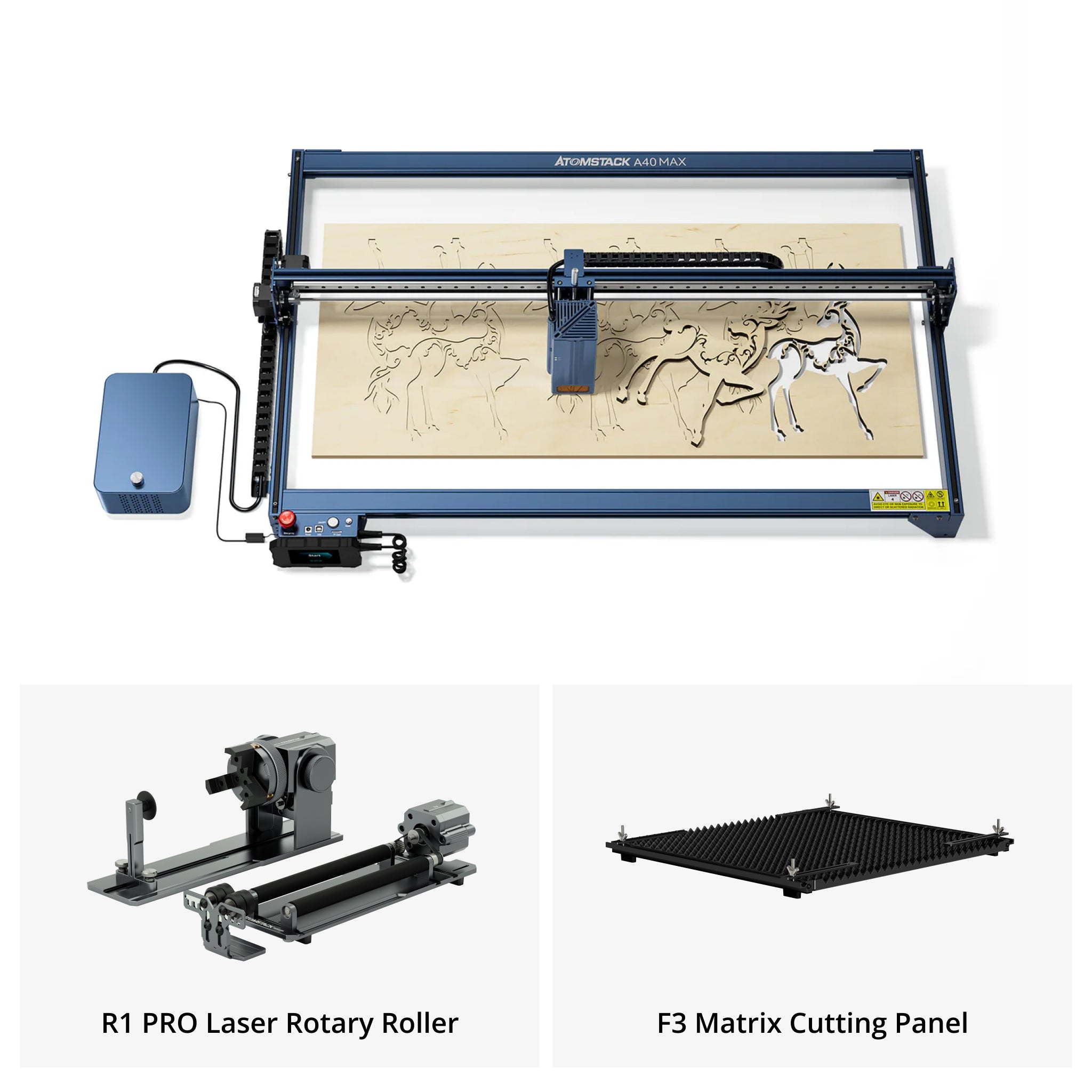 AtomStack A40 Max große Lasergravur- und Schneidemaschine mit F60 Air Assist Kit